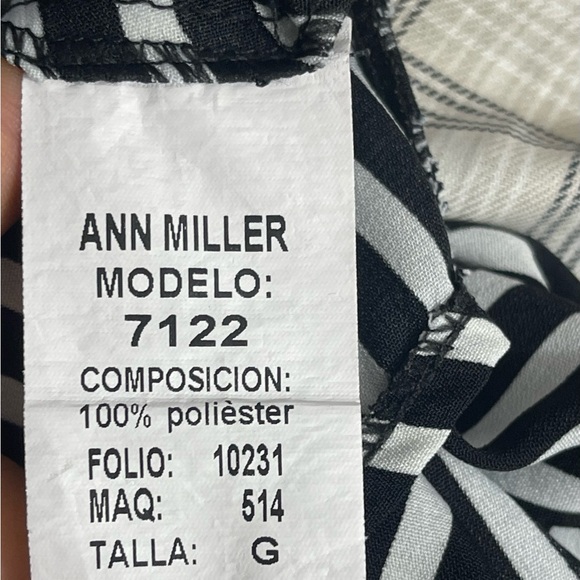 Ann Miller Women’s Size Small (G) Long Sleeve Keyhole Neck Tie Waist Striped Top - Picture 7 of 8
